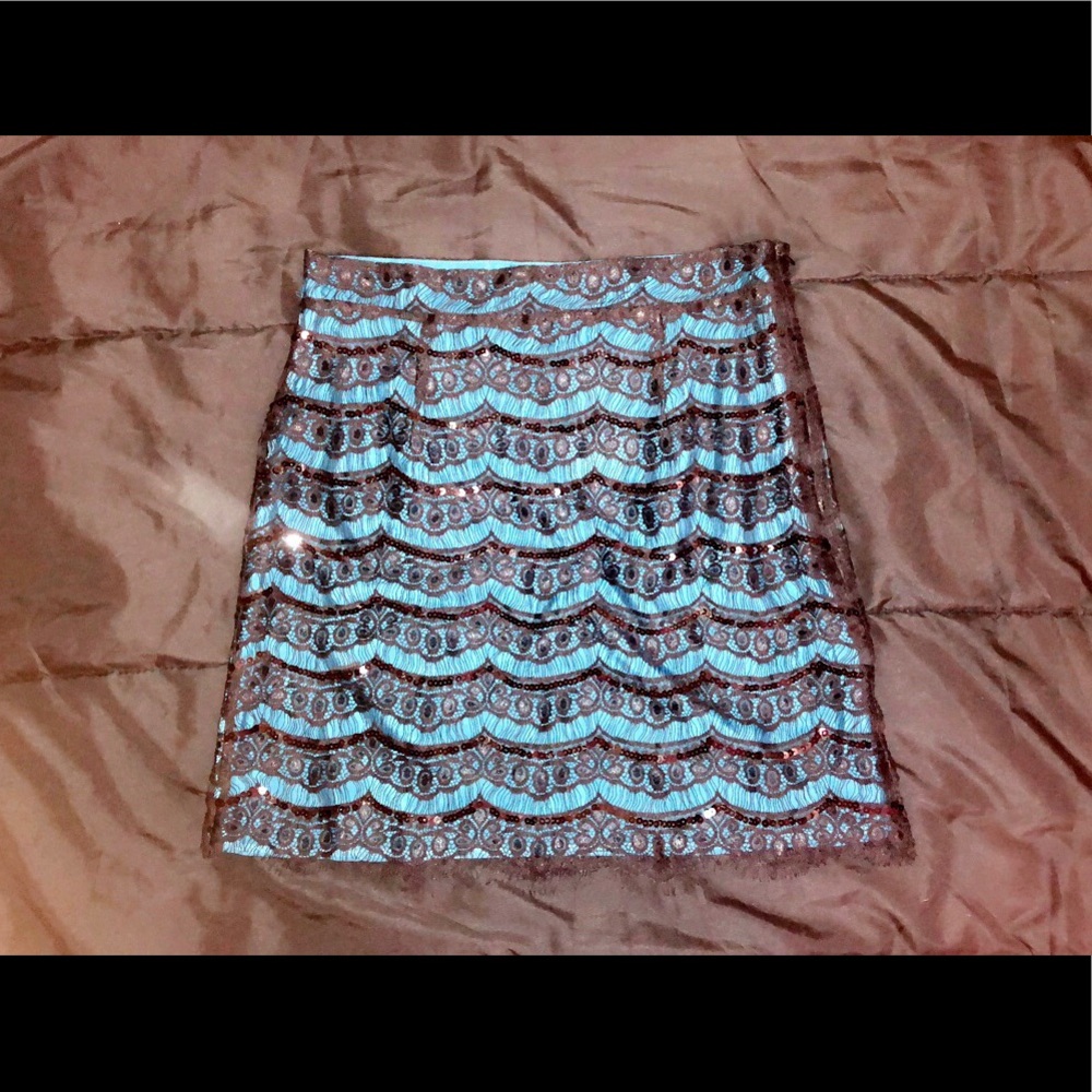 Sequin Lace Pencil Skirt
